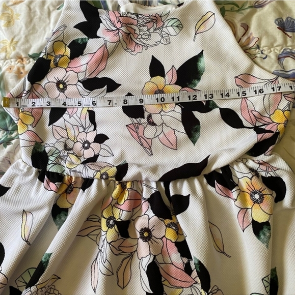 Torrid White Floral Textured Knit Bare Shoulders High Neck Skater Dress - Picture 10 of 11